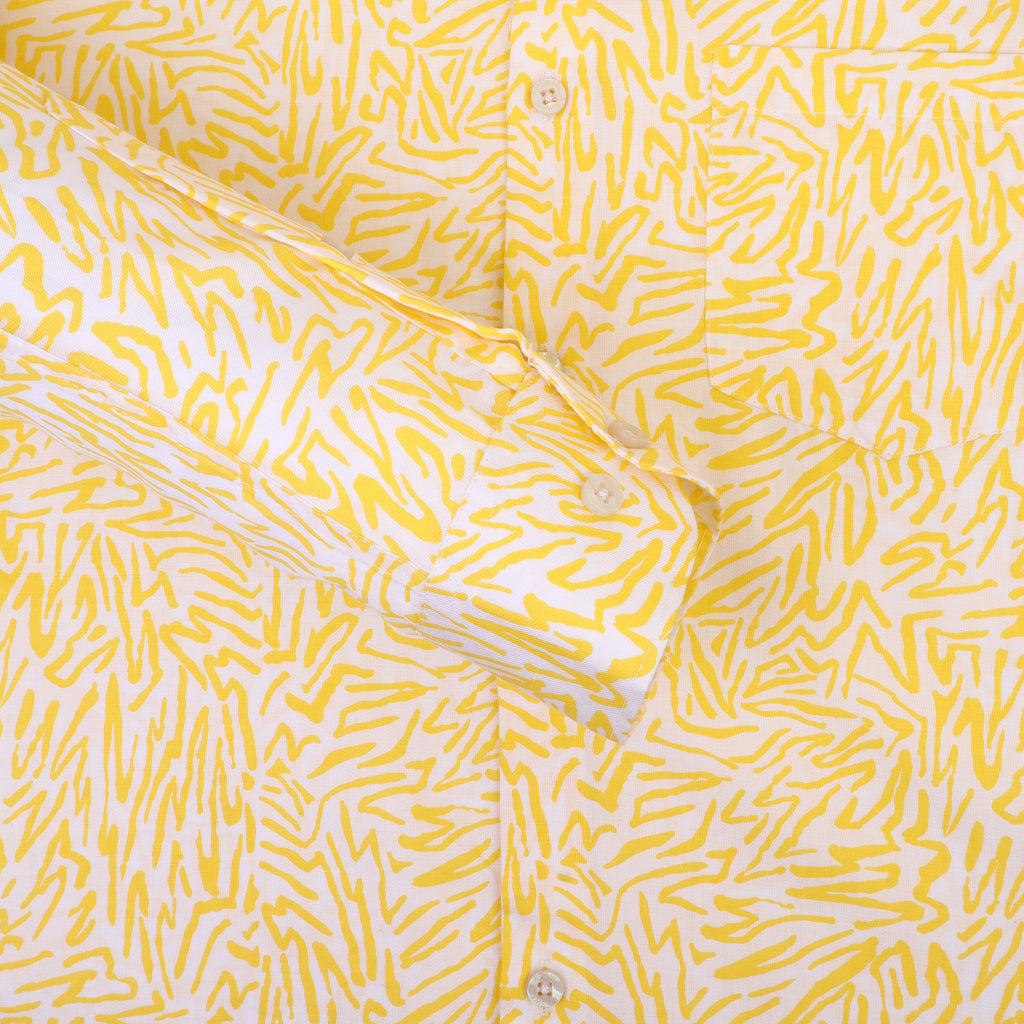 Smart Fit Rayon Shirt With Floral Print In Yellow