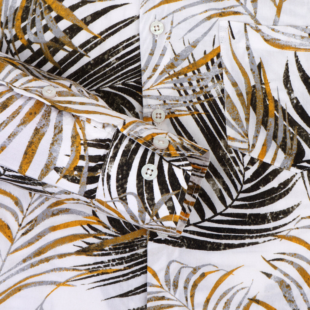 Men'S Botanical Print Premium Rayon Shirt