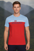 Mens Premium Cotton Colourblock Printed Half Sleeve Crew Neck T-Shirts