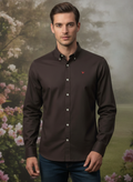 Brown Shirt With Premium Cotton Lycra