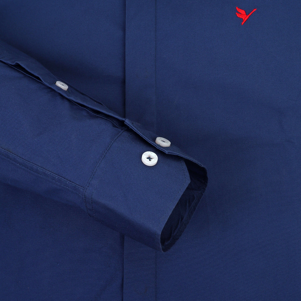 Navy Shirt With Premium Cotton Lycra