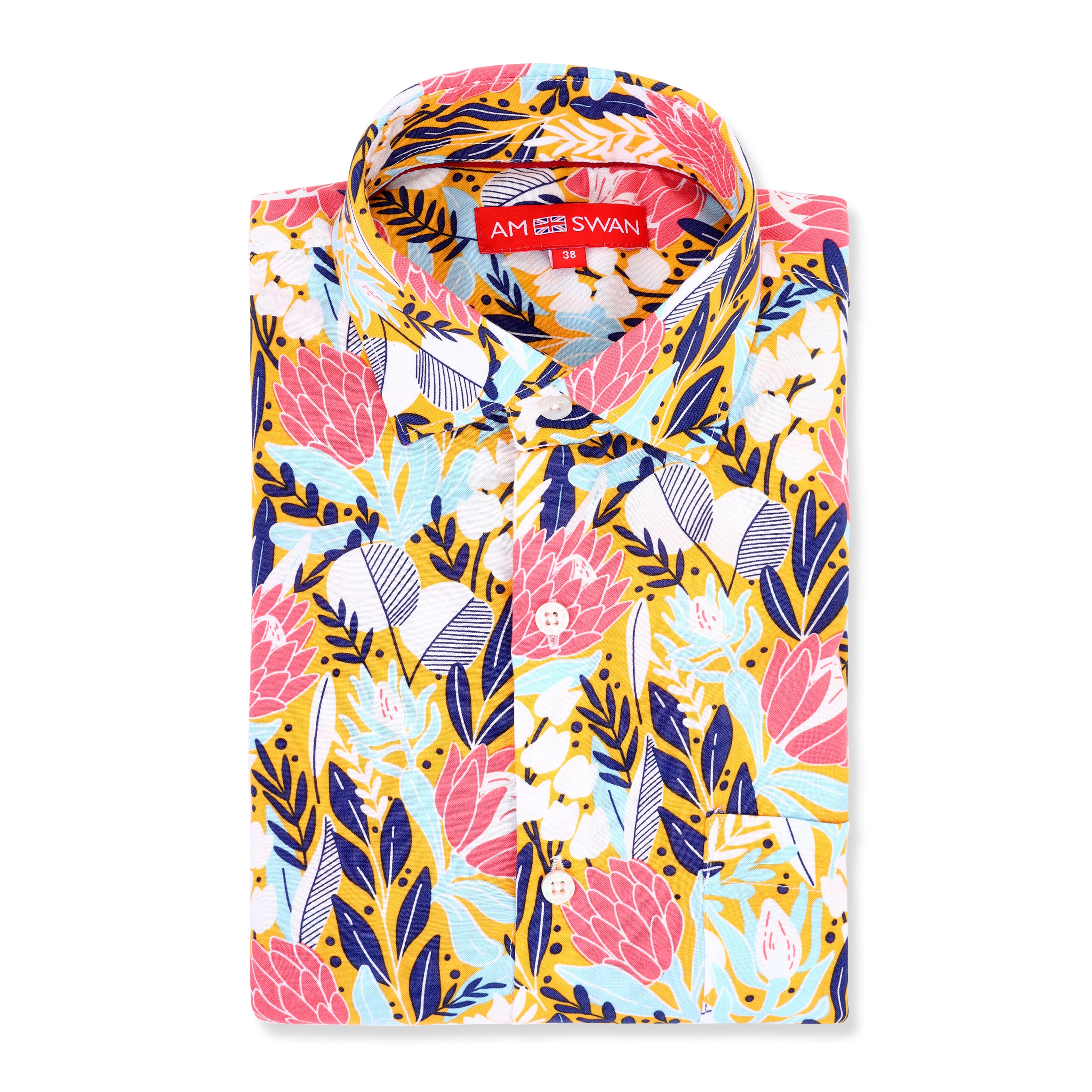 Men'S Floral Print Premium Rayon Shirt