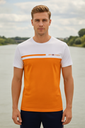 Mens Premium Cotton Colourblock Printed Half Sleeve Crew Neck T-Shirts