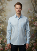 Sky Blue  Shirt With Premium Cotton Lycra