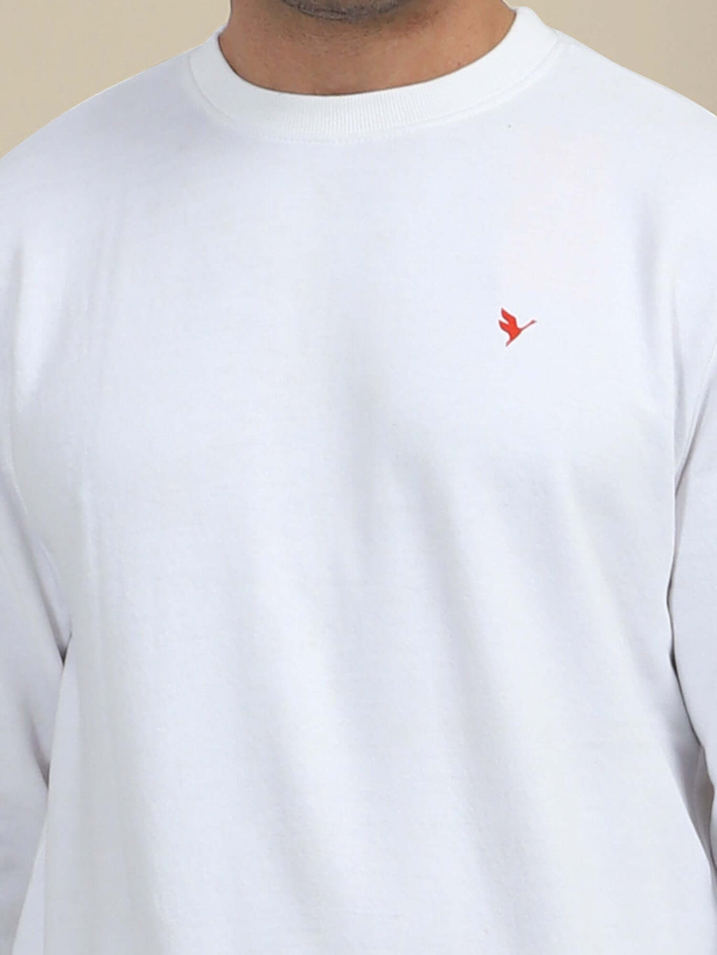Men'S White Sweatshirt With Shorts Cord Set
