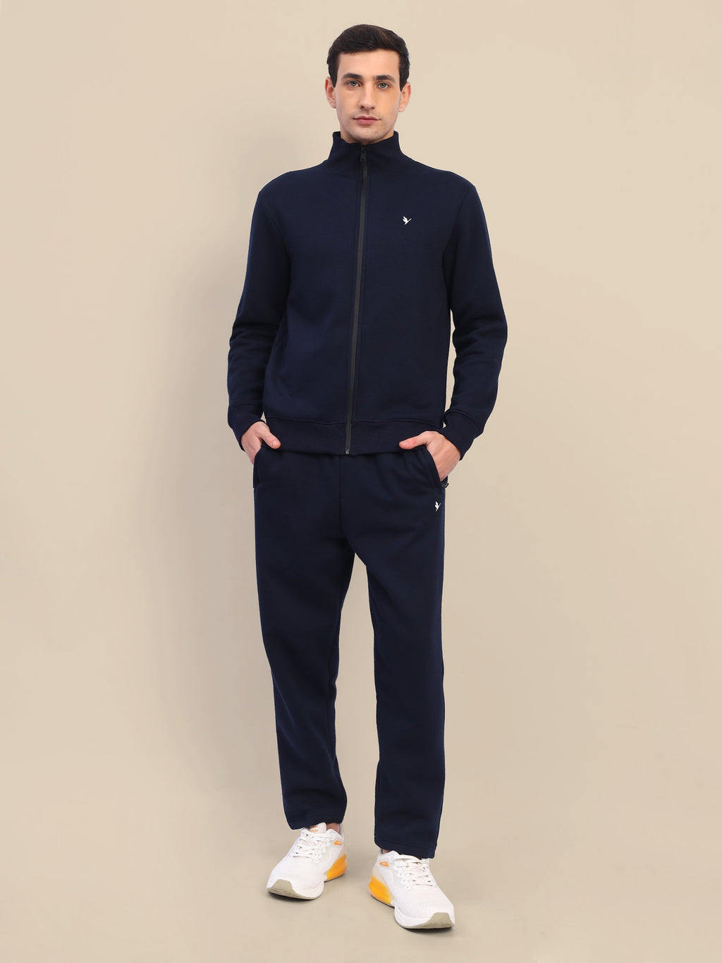 Amswan Men'S Navy Stylish And Comfortable Full Zipper Sweatshirts