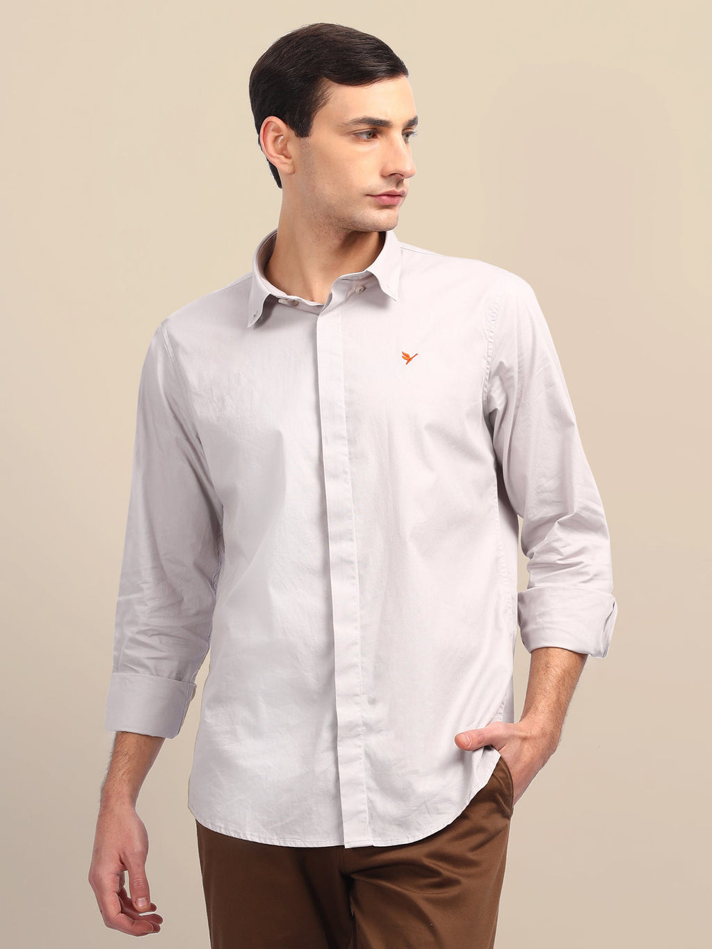 Grey Shirt With Premium Cotton Lycra