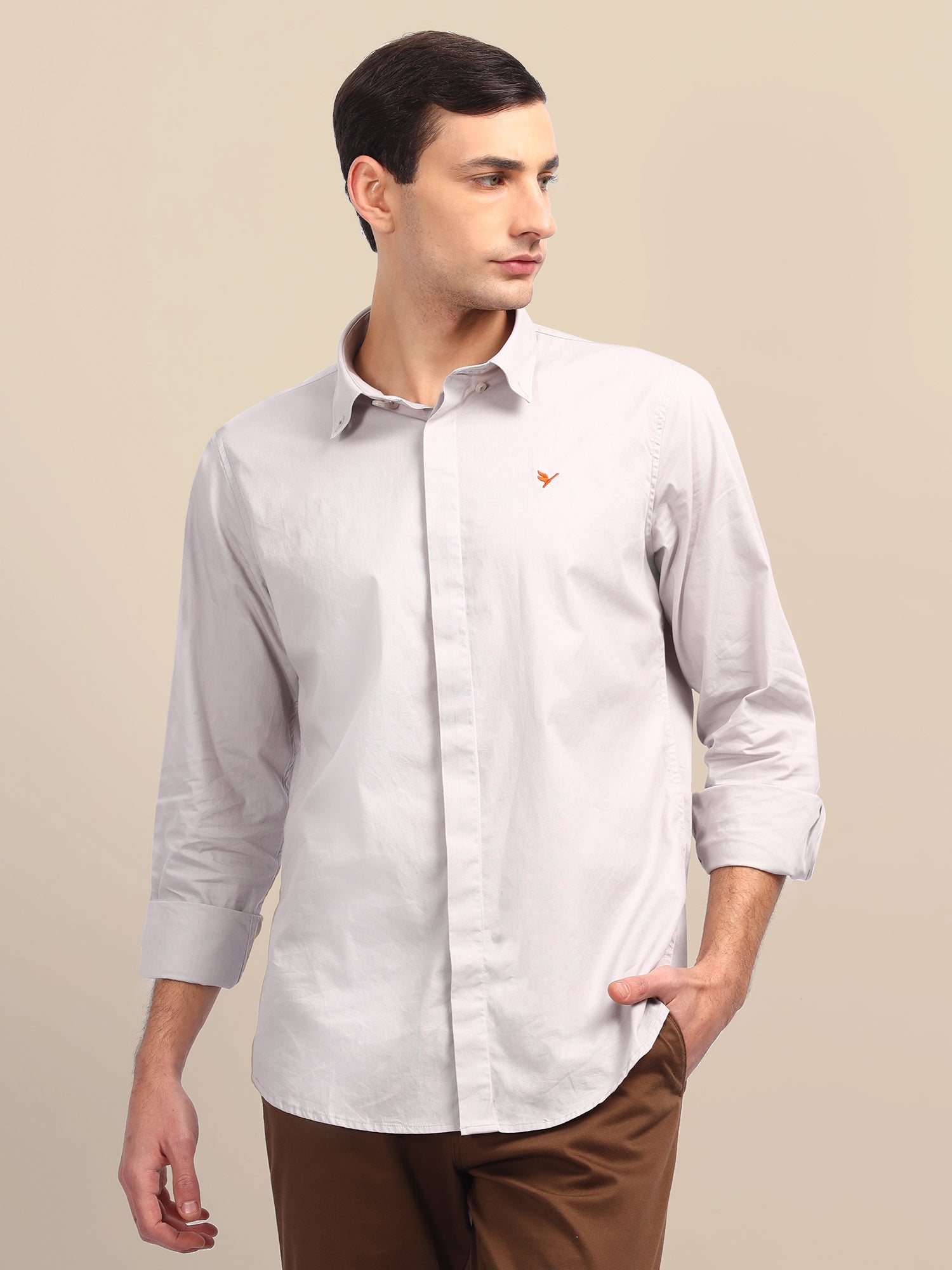 Grey Shirt With Premium Cotton Lycra