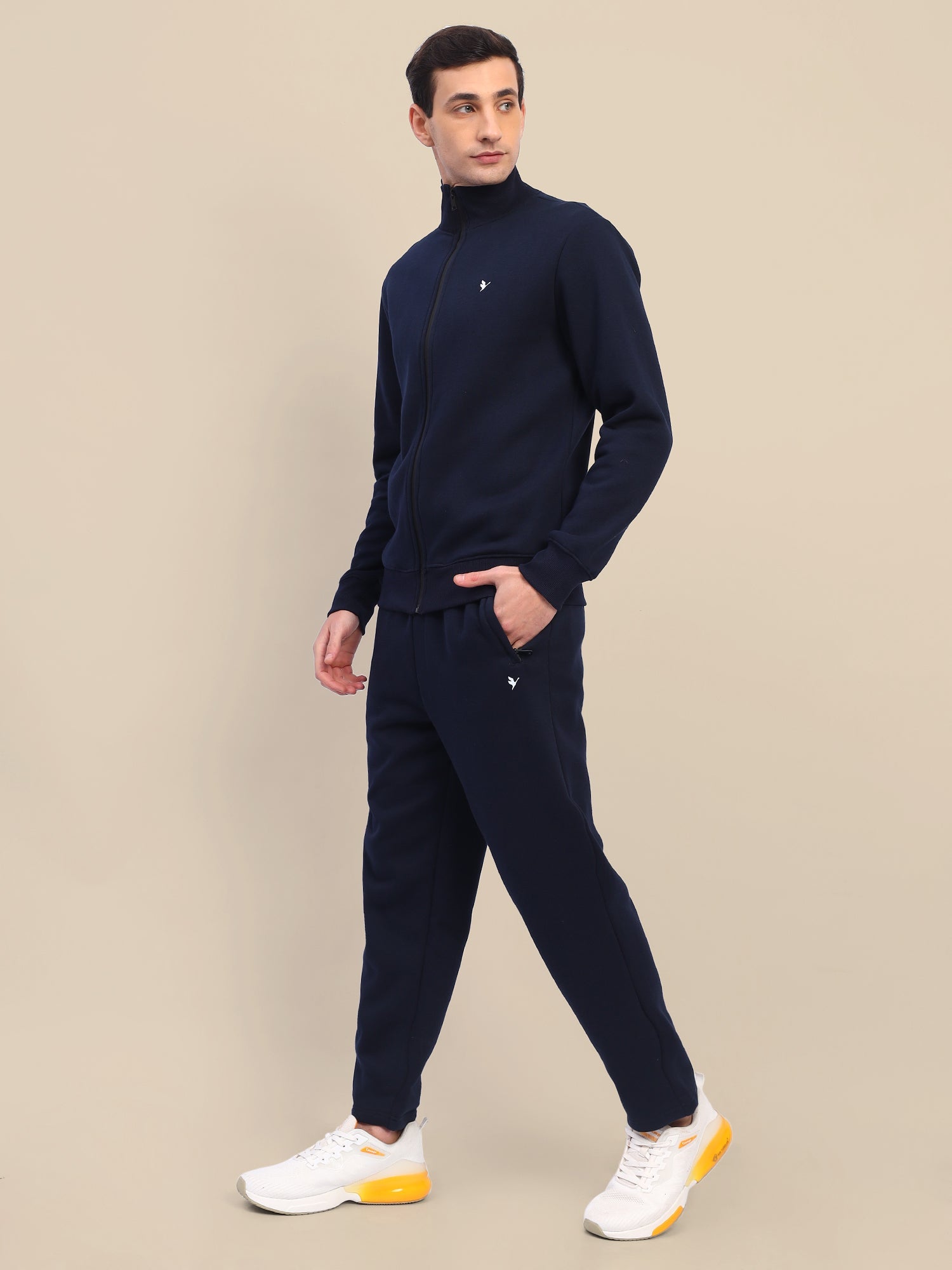Amswan Men'S Navy Stylish And Comfortable Full Zipper Sweatshirts