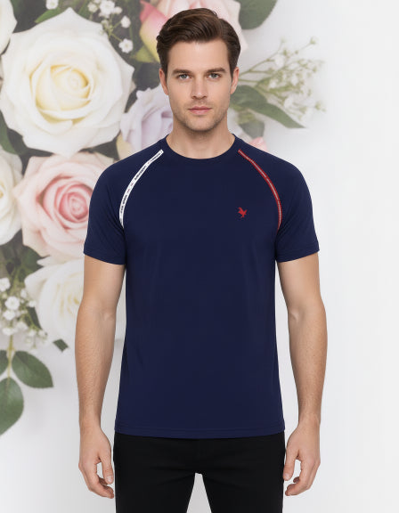 Mens Premium Cotton Lycra Half Sleeve Crew Neck T-Shirts