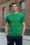 Mens Premium Cotton Half Sleeve Henley T-Shirts