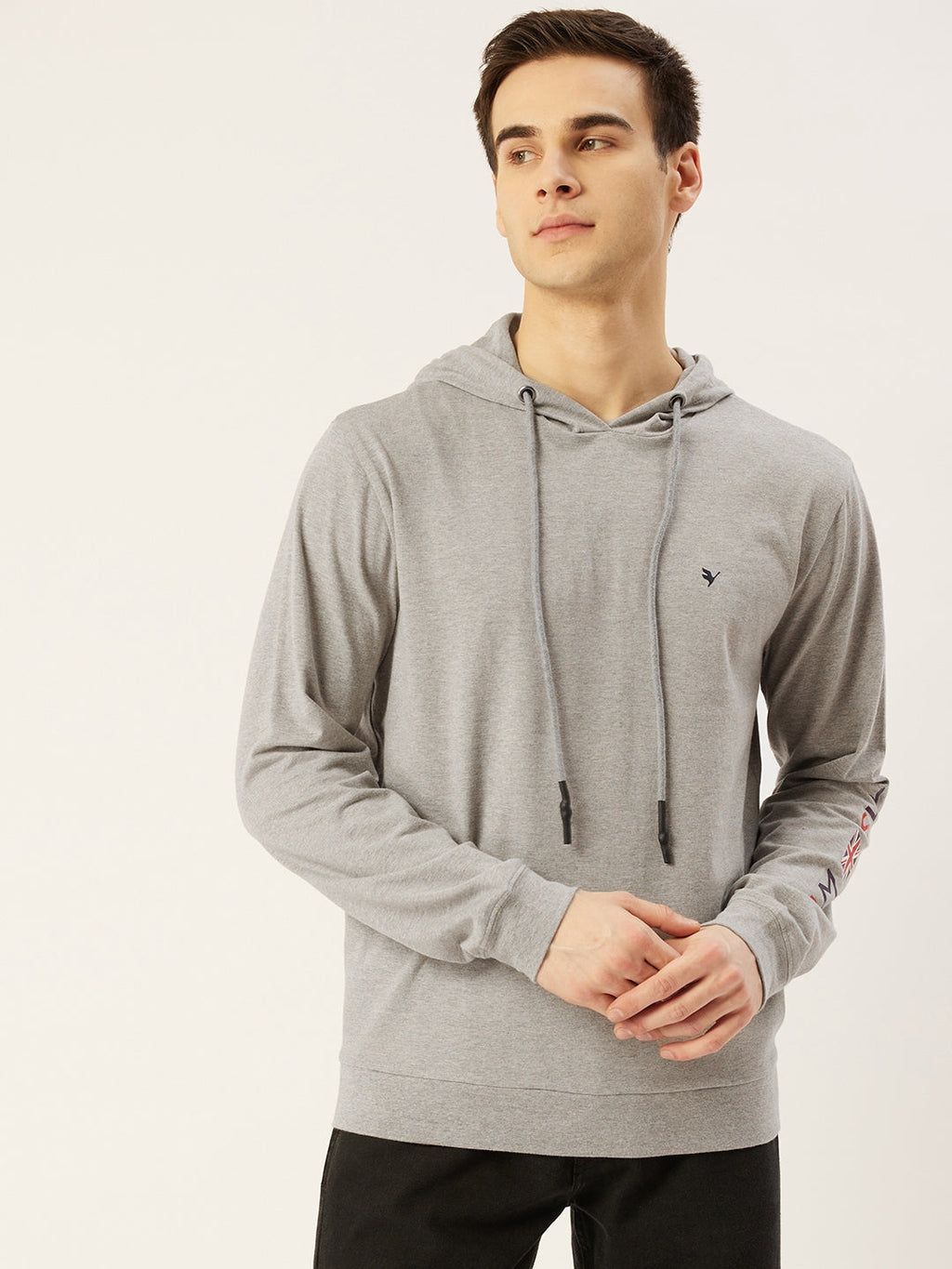 Mens Premium Cotton Printed Full Sleeve Hooded Sweatshirt