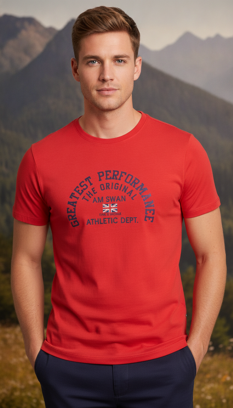 Mens Premium Cotton Printed Half Sleeve Crew Neck T-Shirts