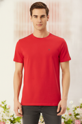 Mens Premium Cotton Lycra Half Sleeve Crew Neck T-Shirts