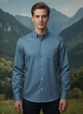 Premium Cotton Satin Marble Blue Shirt
