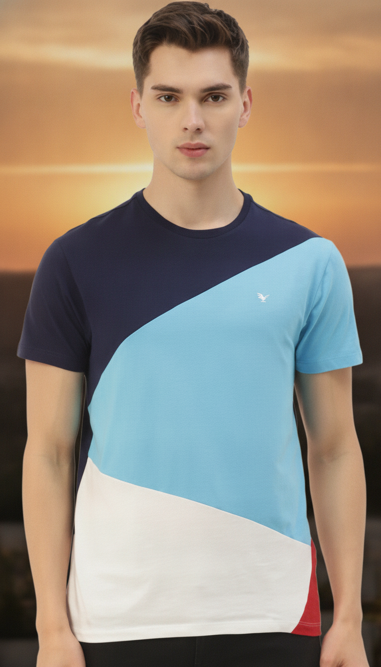 Mens Cotton Rich Lycra Half Sleeve Crew Neck T-Shirts