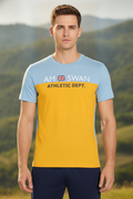 Mens Premium Cotton Colourblock Printed Half Sleeve Crew Neck T-Shirts