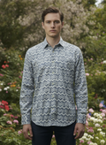 Men'S Poly Satin Lycra  Digital Printed Shirt
