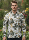 Men'S Botanical Print Premium Rayon Shirt
