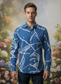 Abstract Printed Premium Shirt For Men'S In Rayon Fabric