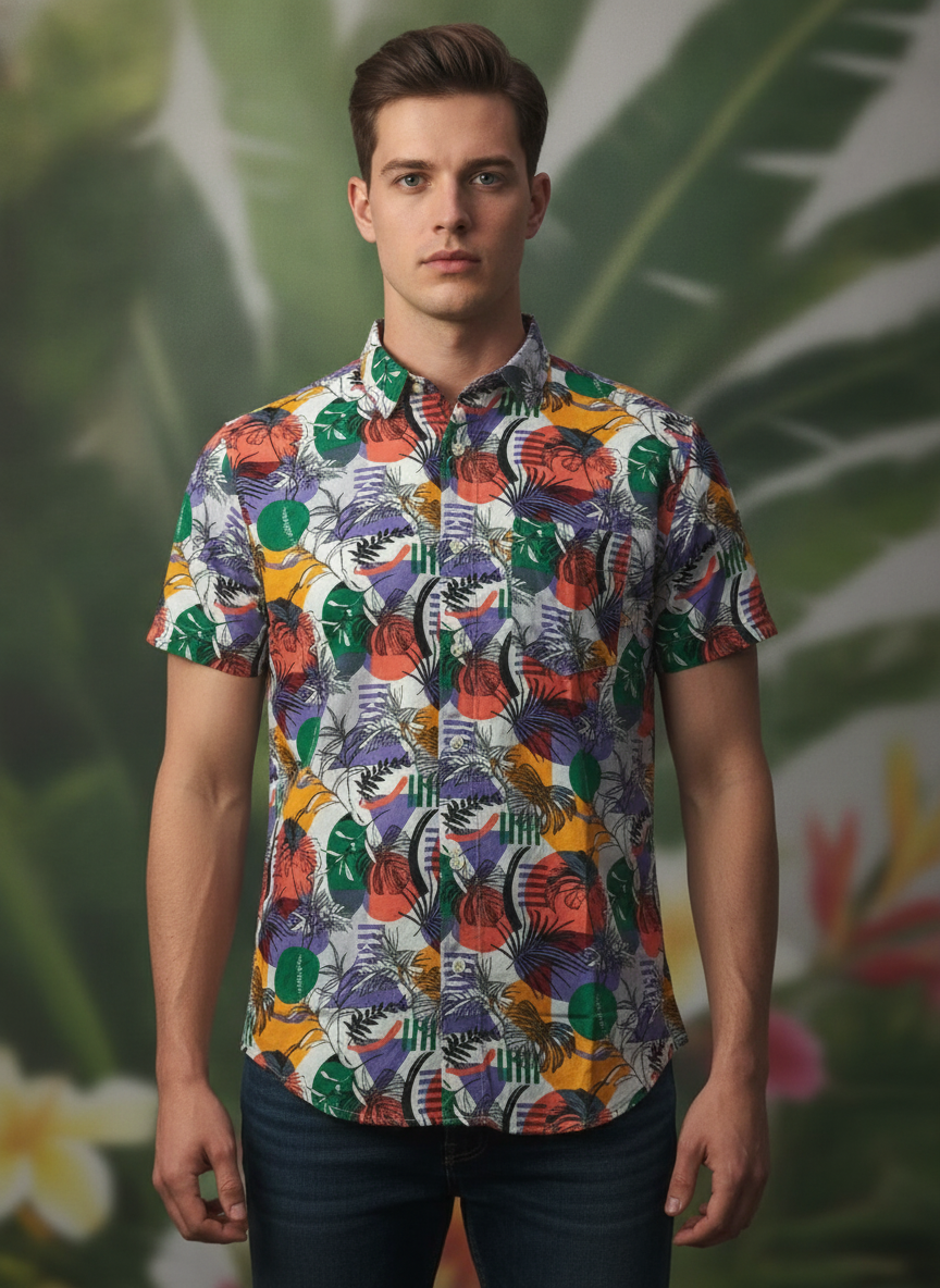 Multicolor Hawaiian Print Premium Rayon Shirt
