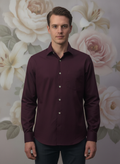 Premium Cotton Lycra Wine Shirt