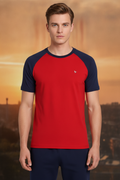 Mens Premium Cotton Raglan Half Sleeve Crew Neck T-Shirts