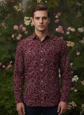 Premium Rayon Shirt For Men With Spread Collar And Smart Fit In Self Design