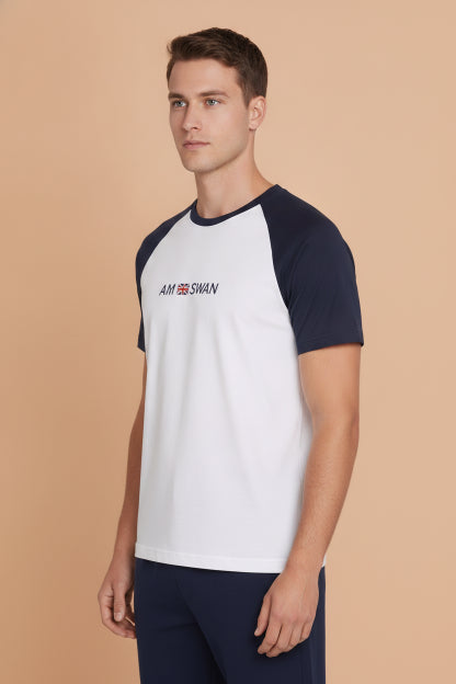 Mens Premium Cotton Printed Raglan Half Sleeve T-Shirts