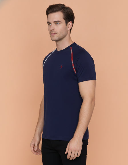 Mens Premium Cotton Lycra Half Sleeve Crew Neck T-Shirts