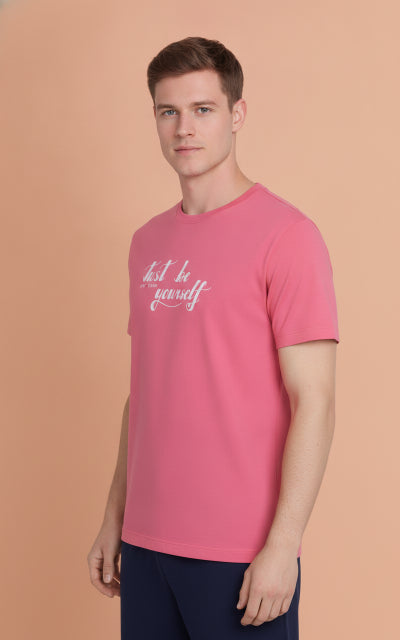 Mens Premium Cotton Lycra Graphic Half Sleeve Crew Neck T-Shirts