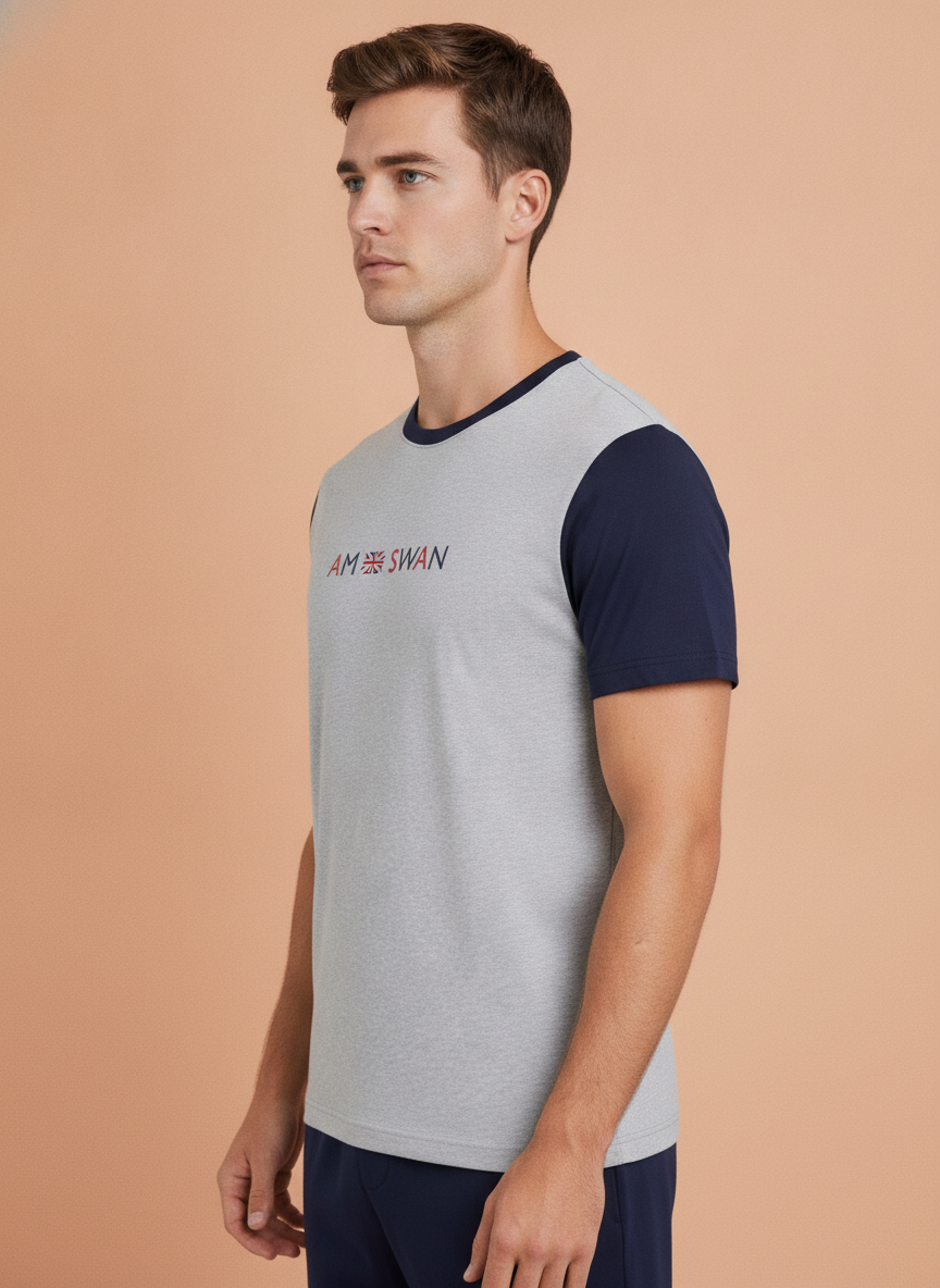 Mens Premium Cotton Printed Colourblock Half Sleeve T-Shirts