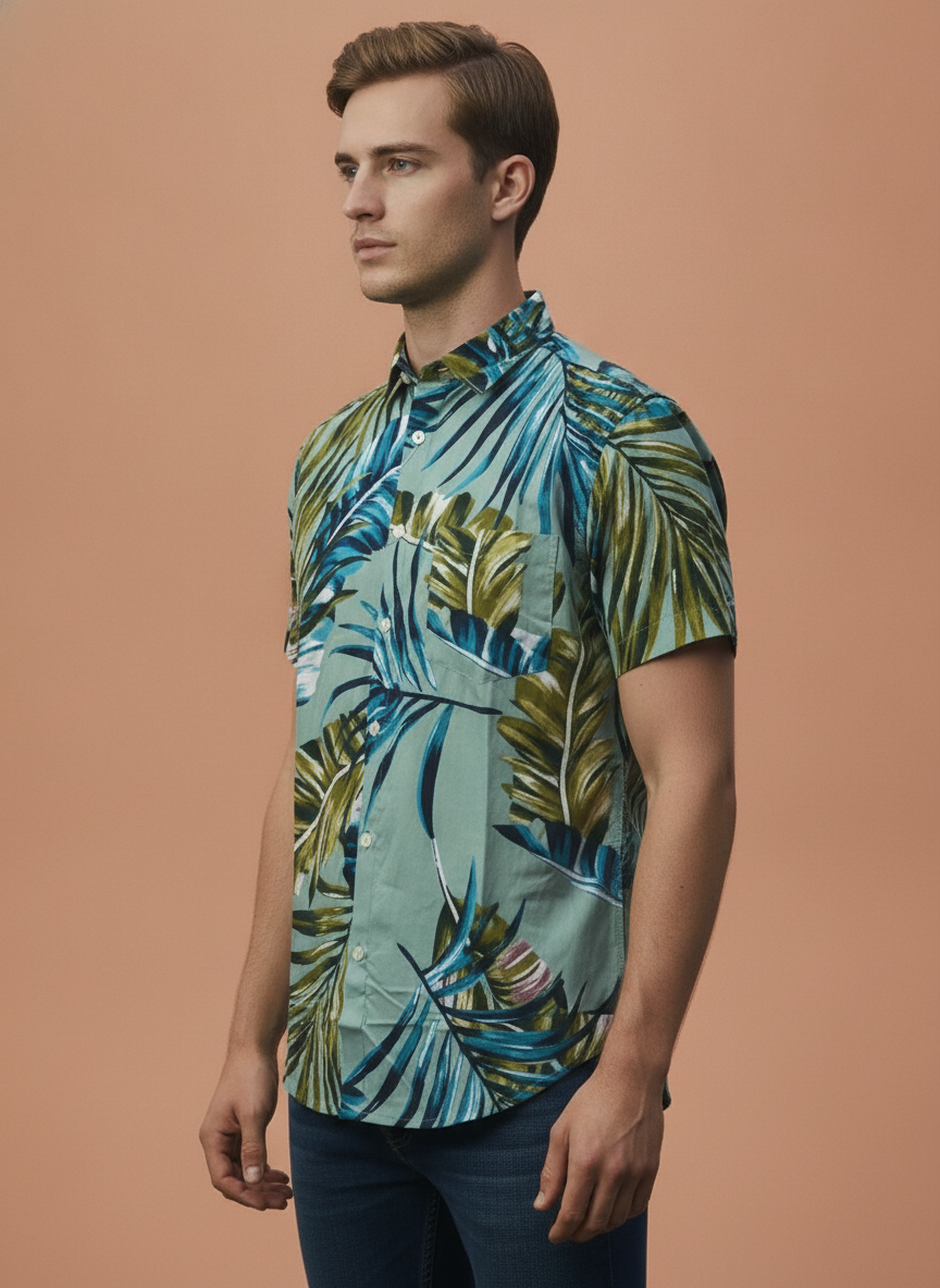 Hawaiian Print Premium Rayon Shirt