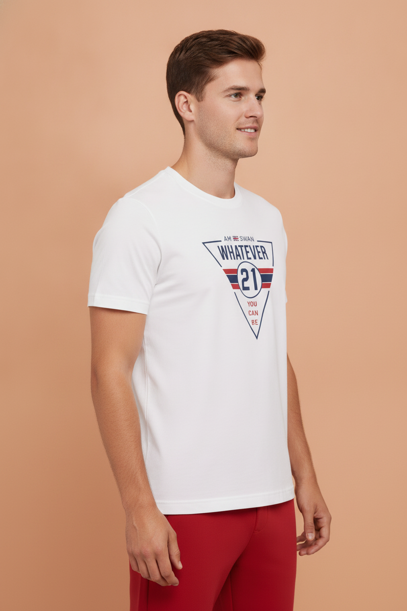 Mens Premium Cotton Lycra Graphic Half Sleeve Crew Neck T-Shirts