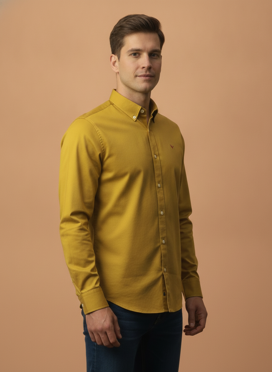 Yellow Shirt With Premium Cotton Lycra