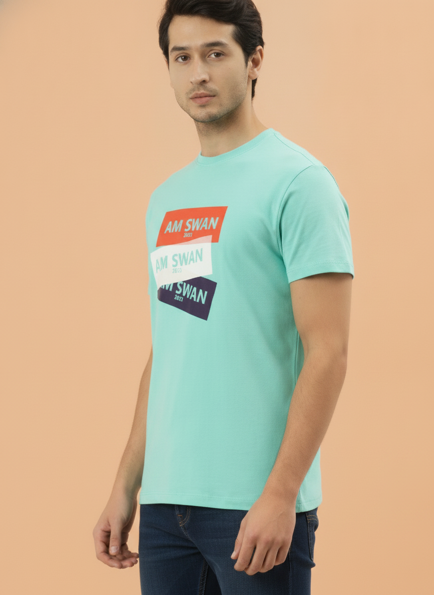 Mens Premium Cotton Printed Half Sleeve Crew Neck T-Shirts