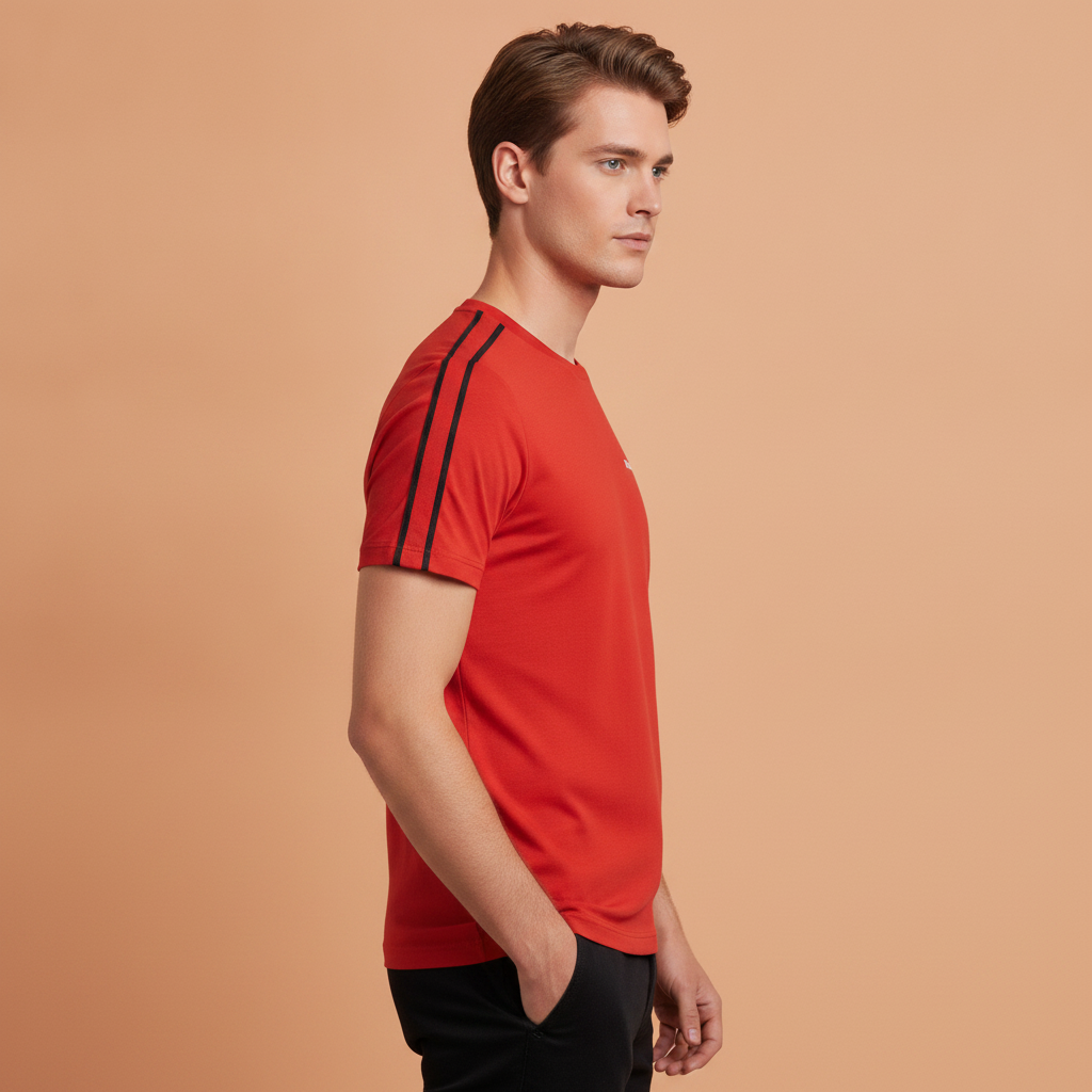 Mens Premium Cotton Lycra Printed Half  Sleeve Crew Neck T-Shirts