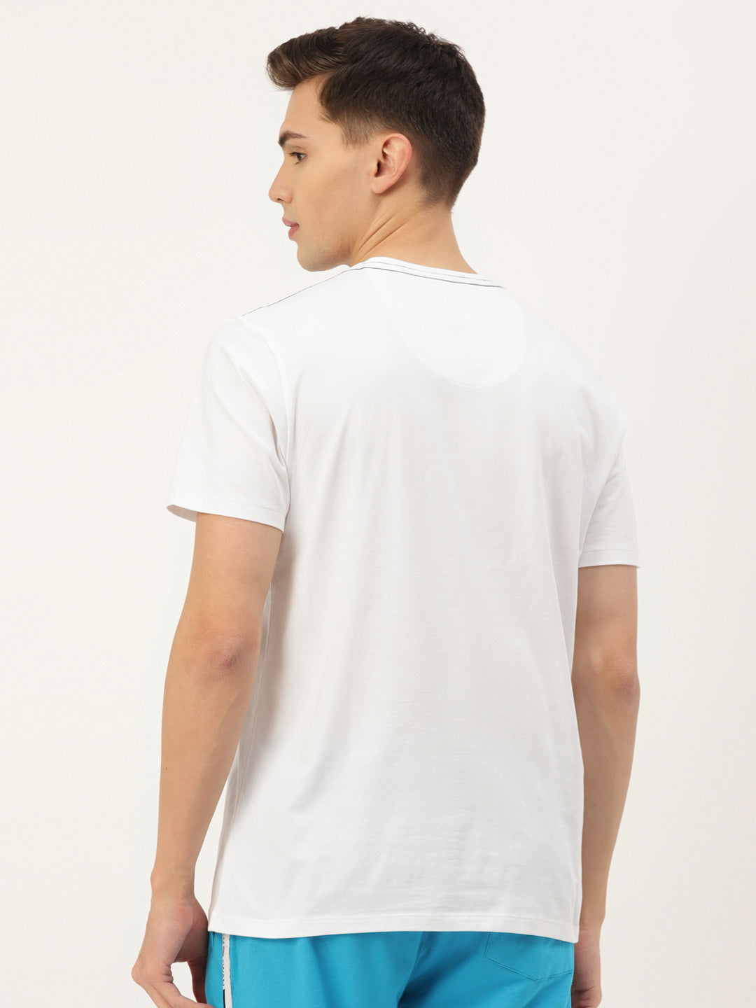 MENS PREMIUM COTTON LYCRA PRINTED HALF SLEEVE CREW NECK T-SHIRTS