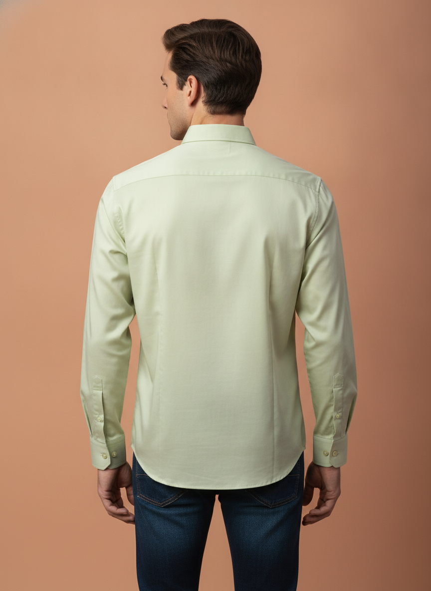 Premium Cotton Satin Pistachio Green Shirt
