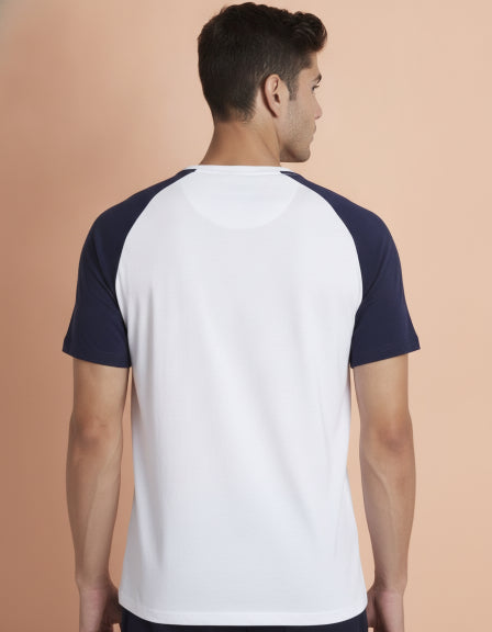Mens Premium Cotton Printed Raglan Half Sleeve T-Shirts