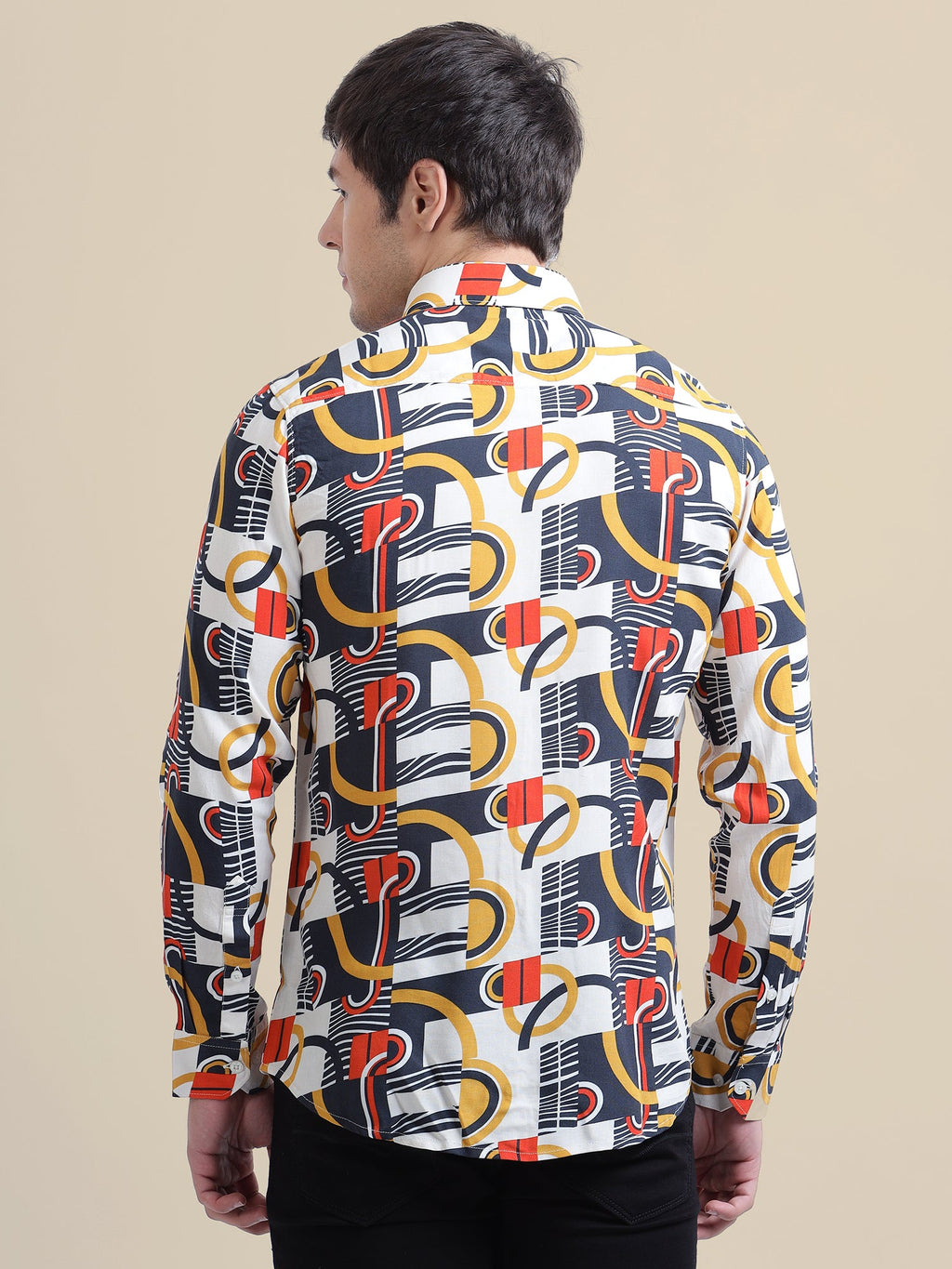 Smart Fit Abstract Printed Men'S Premium Rayon Shirt
