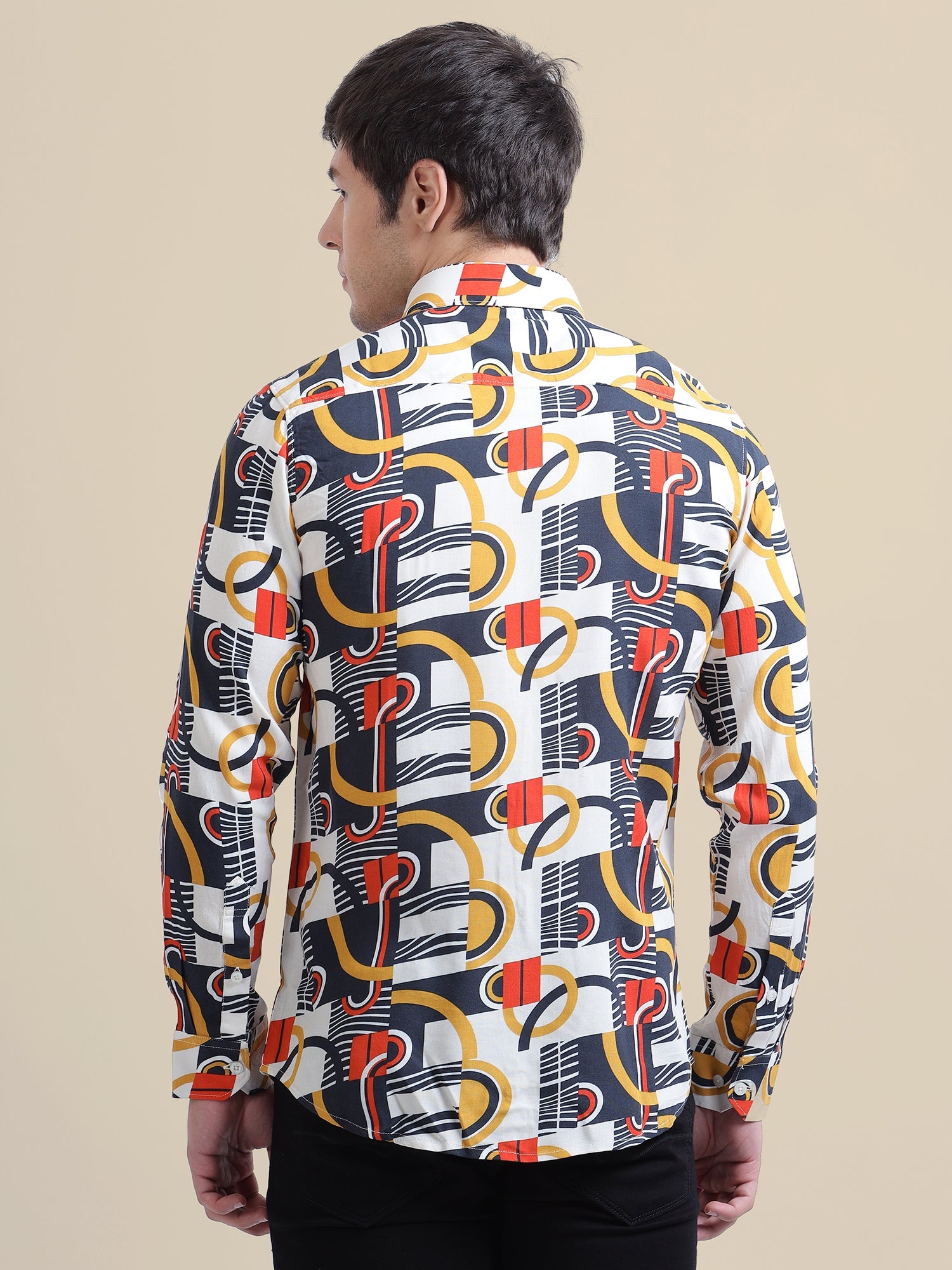 Smart Fit Abstract Printed Men'S Premium Rayon Shirt
