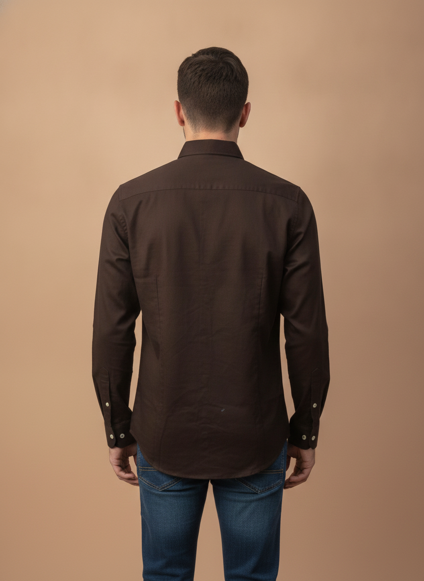 Brown Shirt With Premium Cotton Lycra