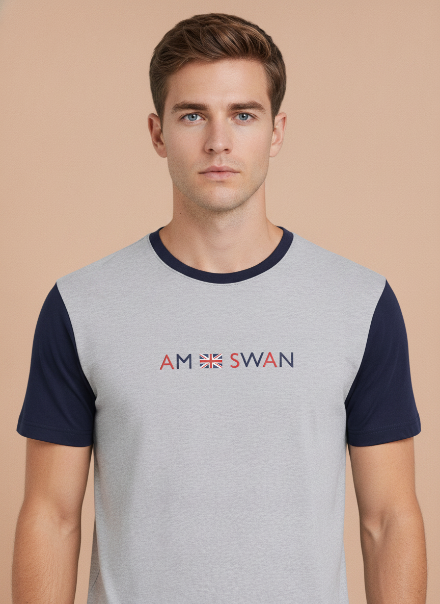 Mens Premium Cotton Printed Colourblock Half Sleeve T-Shirts