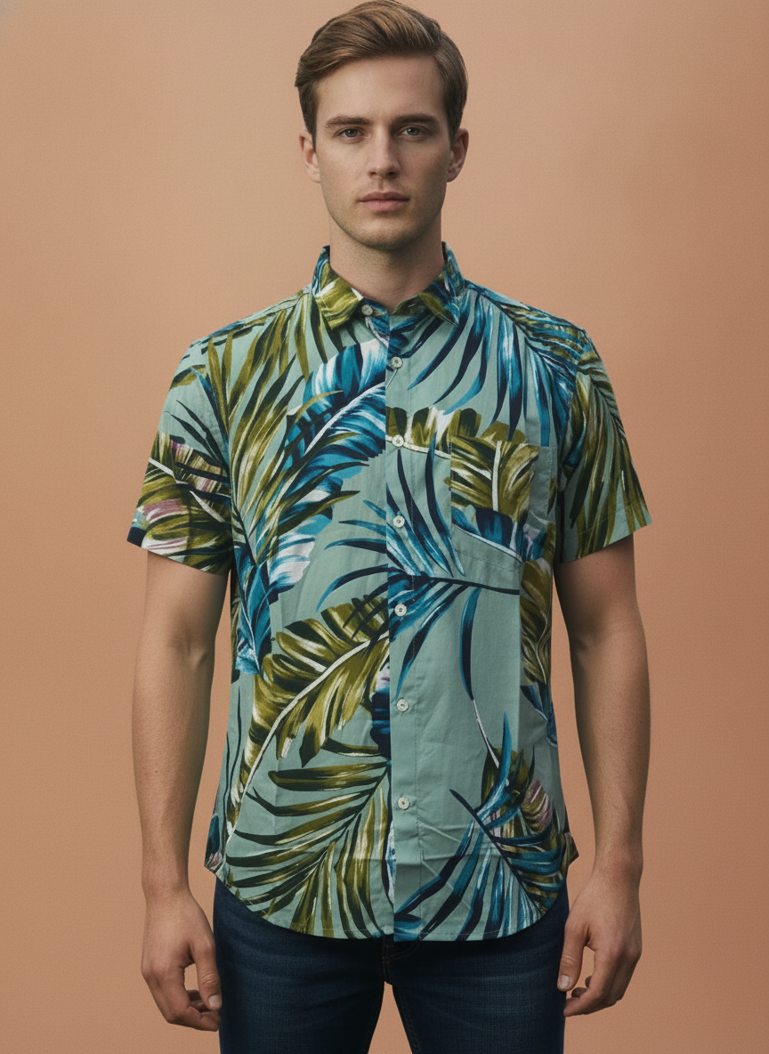 Hawaiian Print Premium Rayon Shirt