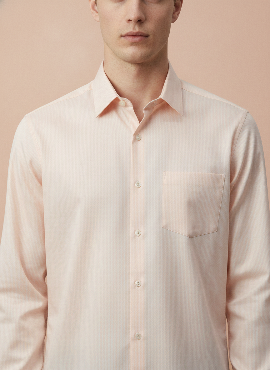 Premium Cotton Satin Peach Shirt
