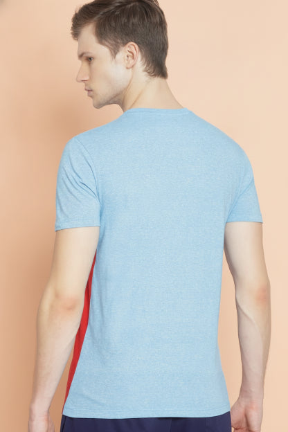 Mens Premium Cotton Colourblock Printed Half Sleeve Crew Neck T-Shirts
