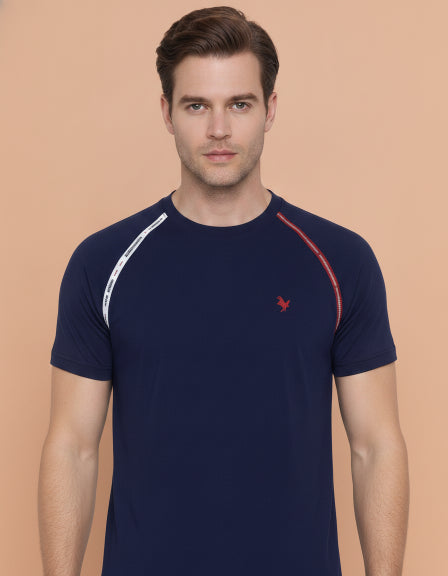 Mens Premium Cotton Lycra Half Sleeve Crew Neck T-Shirts