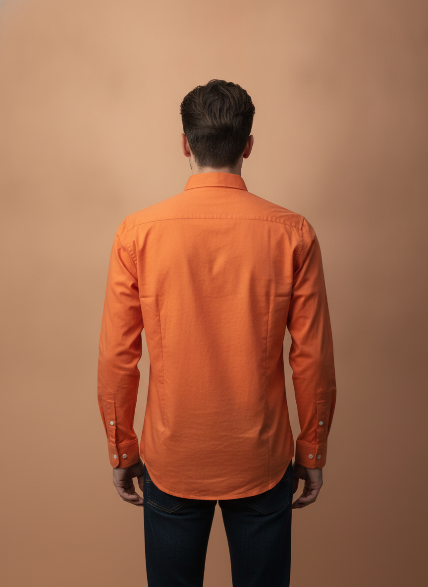 Orange Shirt With Premium Cotton Lycra