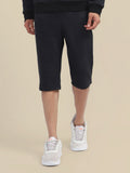 Mens Black Cotton Fleece Winter Shorts
